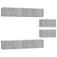 Комплект ТВ шкафове от 6 части, сив сонома, инженерно дърво