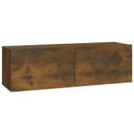 Комплект ТВ шкафове от 6 части, опушен дъб, инженерно дърво