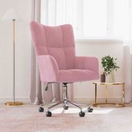 Релакс стол, розов, кадифе