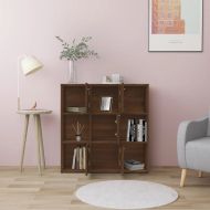 Библиотека, кафяв дъб, 90x30x90 см, инженерно дърво