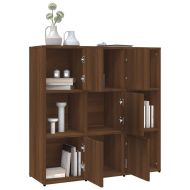 Библиотека, кафяв дъб, 90x30x90 см, инженерно дърво