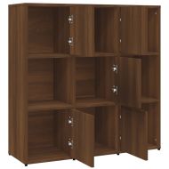 Библиотека, кафяв дъб, 90x30x90 см, инженерно дърво