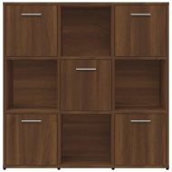 Библиотека, кафяв дъб, 90x30x90 см, инженерно дърво