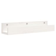 Стенни рафтове 2 бр бели 50x12x9 см масивно борово дърво