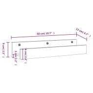 Стенни рафтове 2 бр бели 50x12x9 см масивно борово дърво