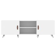 ТВ шкаф, бял, 150x30x50 см, инженерно дърво