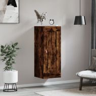 Стенен шкаф опушен дъб 34,5x34x90 см инженерно дърво
