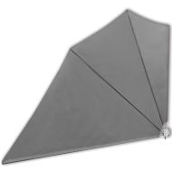 Сгъваема странична тента за балкон, сива, 160x240 см