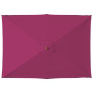 Градински чадър с дървен прът, 150x200 см, бордо червен