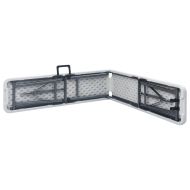Сгъваеми градински пейки, 2 бр, 180 см, HDPE, бели