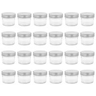 Стъклени буркани за сладко със сребристи капачки, 24 бр, 110 мл