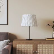 Абажур за лампа бял Ø40x26 см ракита