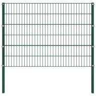 Ограден панел с железни стълбове 176,5x120 см, зелен