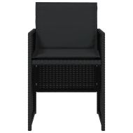 Градински столове с възглавници, 4 бр, черен, полиратан