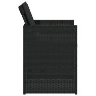 Градински столове с възглавници, 4 бр, черен, полиратан