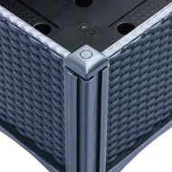 Градинска кашпа с крака, синьо сив, 200x160x42 см, PP