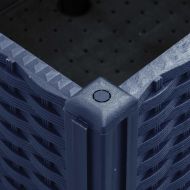 Градинска кашпа с колелца, синьо сив, 160x50x54 см, PP