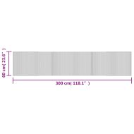 Килим, правоъгълен, светъл натурален, 60x300 см, бамбук