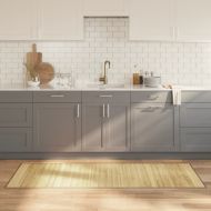 Килим, правоъгълен, светъл натурален, 70x200 см, бамбук