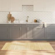 Килим, правоъгълен, светъл натурален, 80x200 см, бамбук