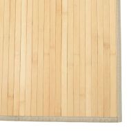 Килим, правоъгълен, светъл натурален, 80x300 см, бамбук