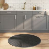 Килим, кръгъл, сив, 100 см, бамбук