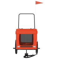 Ремарке за колело за любимци оранжев черен Оксфорд плат желязо