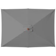 Градински чадър с дървен прът, 150x200 см, антрацит