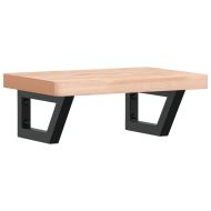 Стенен рафт за мивка, стомана и масивно дърво бук