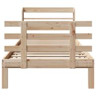 Рамка за легло с табла, 90x200 см, борово дърво масив