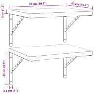 Стенни рафтове 2 бр 50x40 см сребристи неръждаема стомана