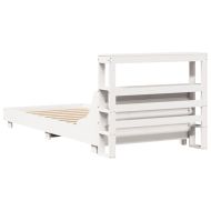Рамка за легло без матрак, бял, 75x190 см, борово дърво масив