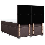 Боксспринг легло с матрак, тъмнокафяво, 160x200 см, плат