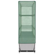 Повдигнато легло с оранжерия калъф, ратанов вид, 160x40x138 см