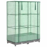 Повдигнато легло с оранжерия калъф, ратанов вид, 80x40x123 см