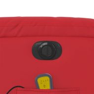 Електрически масажен реклайнер стол, червен, изкуствена кожа