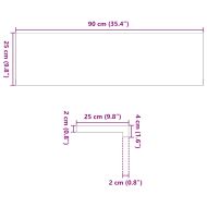 Прозоречни первази, 2 бр, 90x25x2 см, необработен масивен дъб
