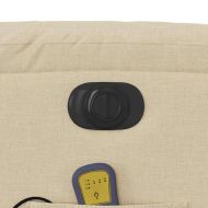 Електрически масажен реклайнер стол, кремав, текстил