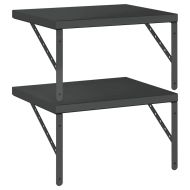 Стенни рафтове 2 бр 50x40 см черни неръждаема стомана