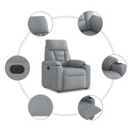 Електрически наклоняем стол, светлосив, текстил