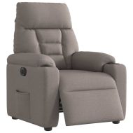 Електрически реклайнер стол, таупе, текстил