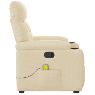 Изправящ масажен реклайнер стол, кремав, текстил