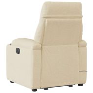 Изправящ масажен реклайнер стол, кремав, текстил