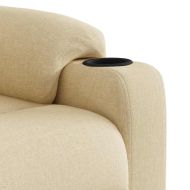 Изправящ масажен реклайнер стол, кремав, текстил