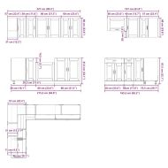 Комплект кухненски шкафове от 11 части Porto, инженерно дърво