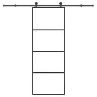 Плъзгаща се врата с обков 76x205 см ESG стъкло и алуминий