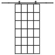 Плъзгаща се врата с механизъм 102x205 см ESG стъкло и алуминий