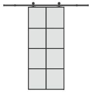 Плъзгаща се врата с обков 90x205 см ESG стъкло и алуминий