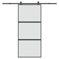 Плъзгаща се врата с обков 90x205 см Закалено стъкло&Алуминий