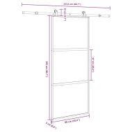 Плъзгаща се врата с обков 90x205 см Закалено стъкло&Алуминий